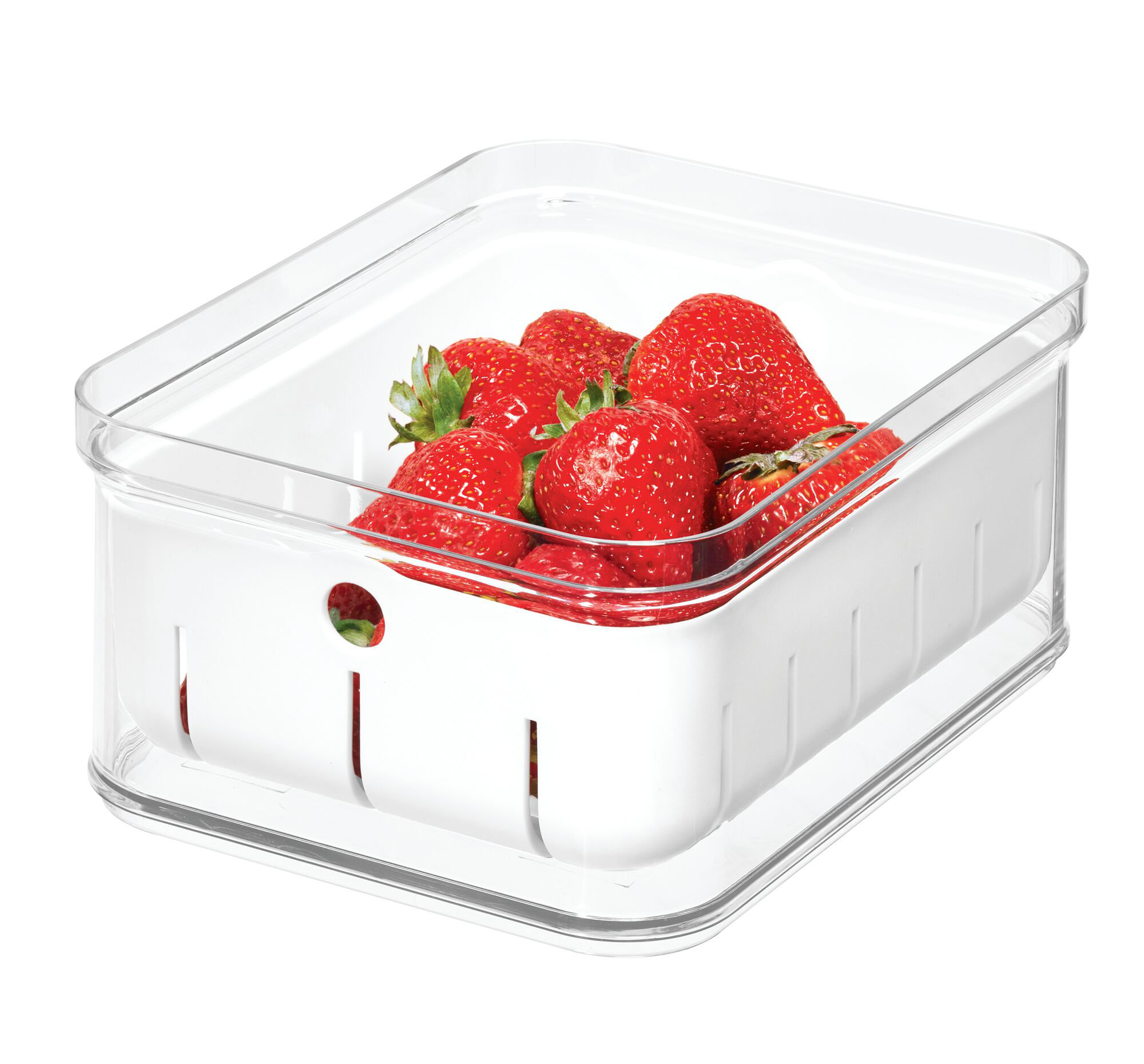 iDesign Crisp Berry Plastic Bin, Modular Stacking Food Storage Box with